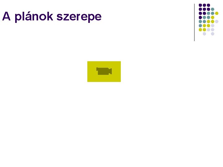 A plánok szerepe 