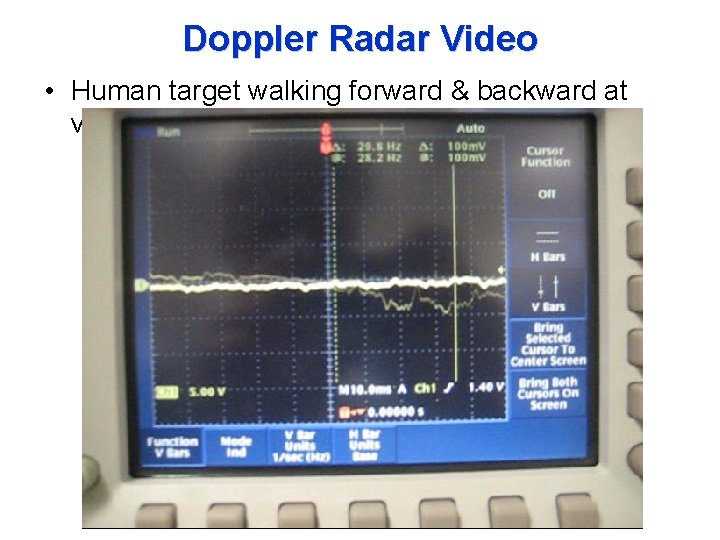 Doppler Radar Video • Human target walking forward & backward at varying speed ©