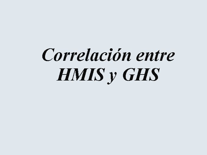 Correlación entre HMIS y GHS 