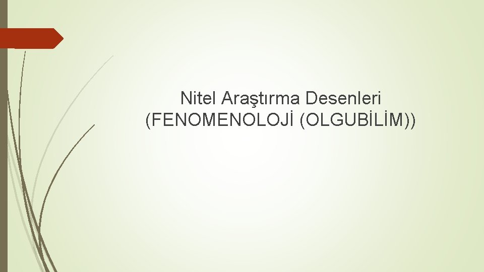 Nitel Araştırma Desenleri (FENOMENOLOJİ (OLGUBİLİM)) 