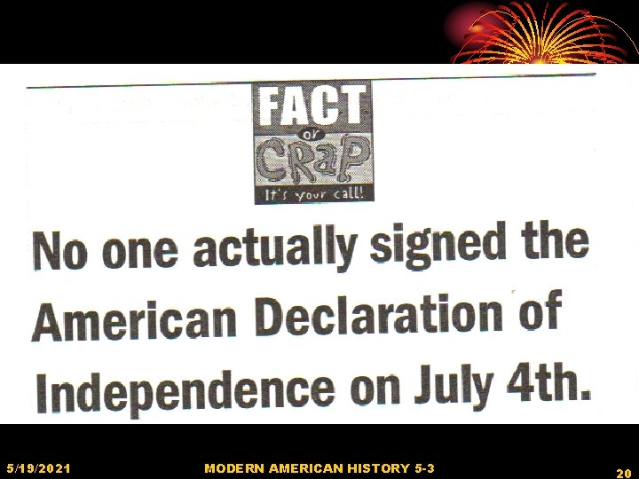 5/19/2021 MODERN AMERICAN HISTORY 5 -3 20 