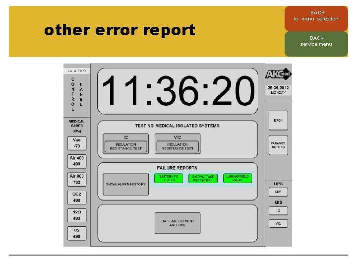 other error report BACK to menu selection BACK service menu 