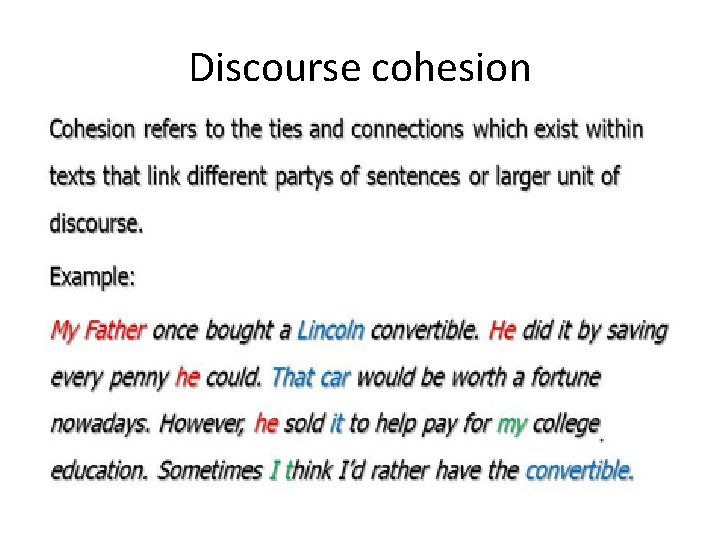 Discourse cohesion 