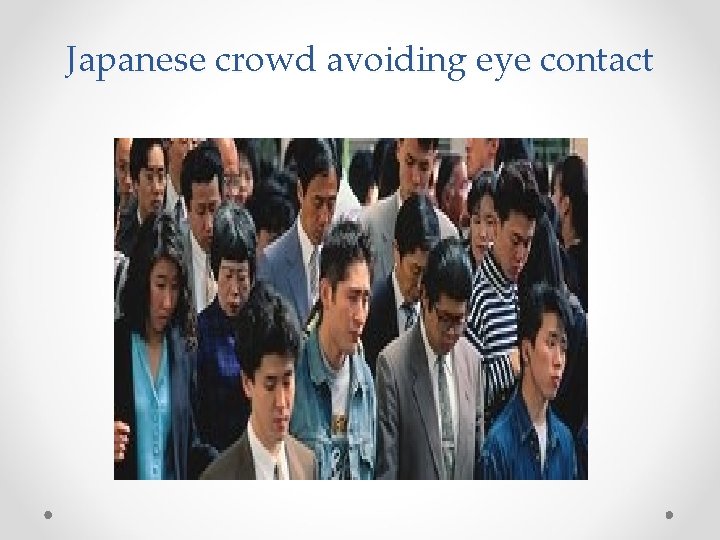 Japanese crowd avoiding eye contact 