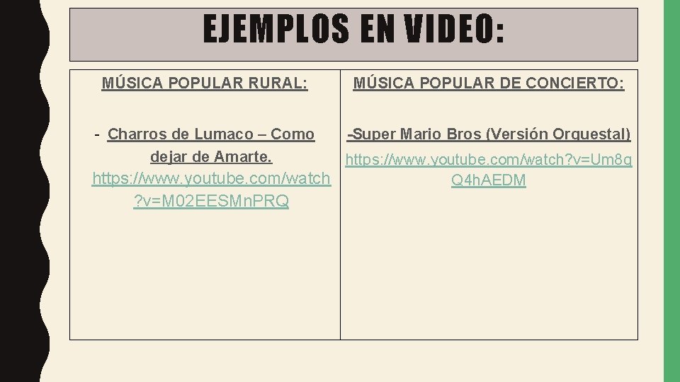 EJEMPLOS EN VIDEO: MÚSICA POPULAR RURAL: MÚSICA POPULAR DE CONCIERTO: - Charros de Lumaco