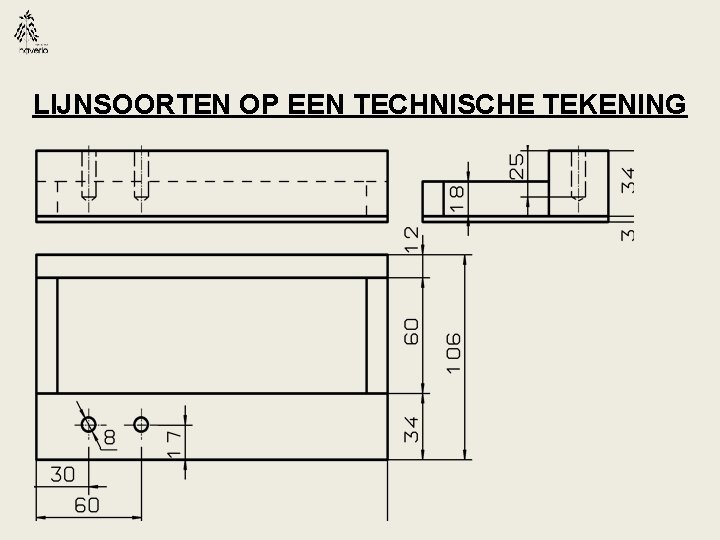 LIJNSOORTEN OP EEN TECHNISCHE TEKENING 