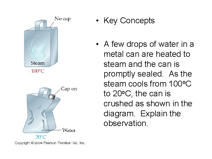  • Key Concepts • A few drops of water in a metal can