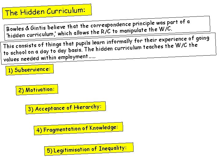 The Hidden Curriculum: inciple was part of a pr ce en nd po es