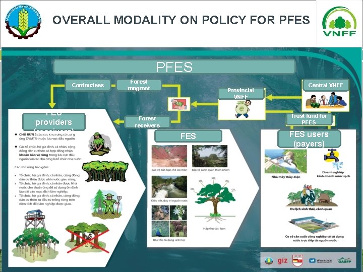 OVERALL MODALITY ON POLICY FOR PFES Contractees FES providers (receivers) Forest mngmnt Provincial VNFF