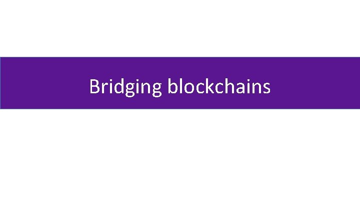 Bridging blockchains 