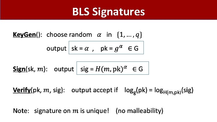 BLS Signatures • 