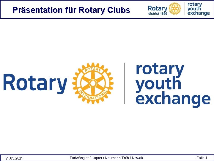 Präsentation für Rotary Clubs 21. 05. 2021 Furtwängler / Kupfer / Neumann Trüb /