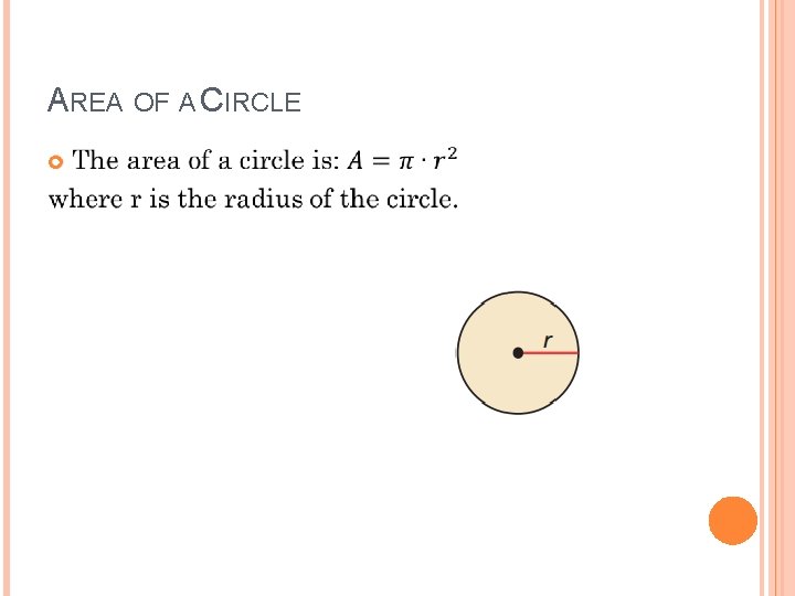 AREA OF A CIRCLE 