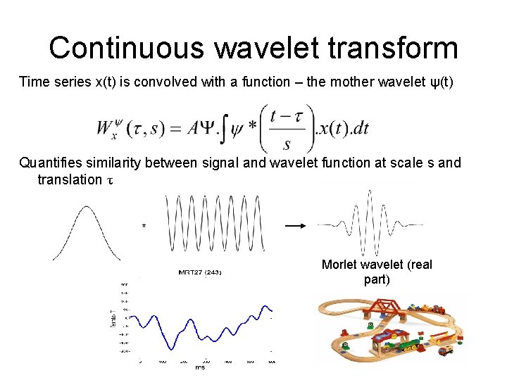 Continuous wavelet transform Time series x(t) is convolved with a function – the mother
