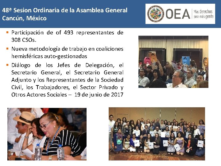 48ª Sesion Ordinaria de la Asamblea General Cancún, México § Participación de of 493
