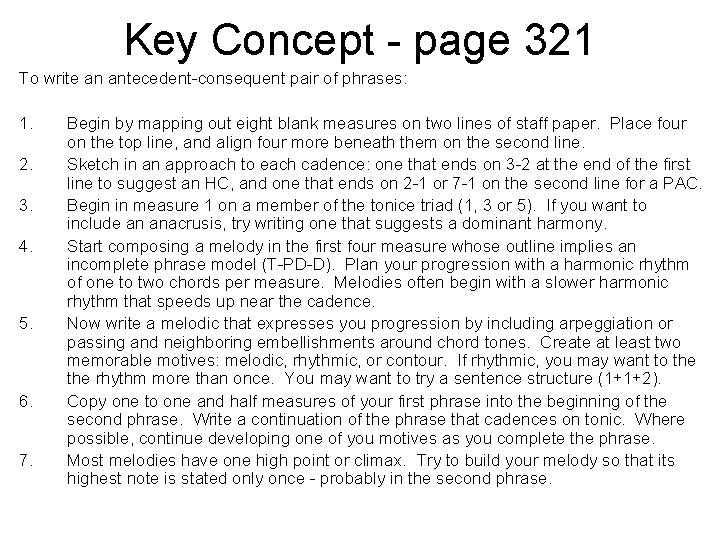 Key Concept - page 321 To write an antecedent-consequent pair of phrases: 1. 2. Key Concept - page 321 To write an antecedent-consequent pair of phrases: 1. 2.