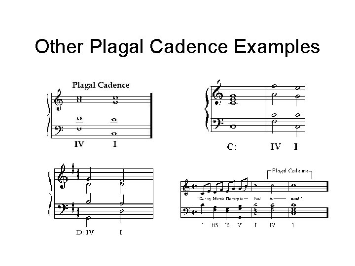 Other Plagal Cadence Examples Other Plagal Cadence Examples