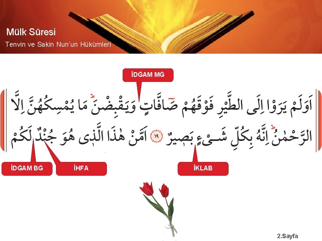Mülk Sûresi Tenvin ve Sakin Nun’un Hükümleri İDĞAM MĞ İDĞAM BĞ İHFA İKLAB 2.