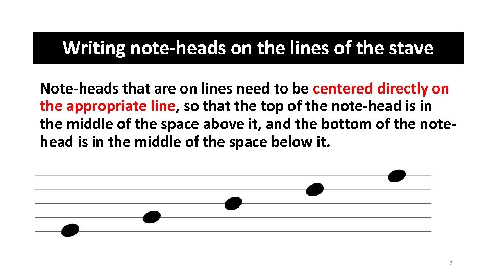 Writing note-heads on the lines of the stave Note-heads that are on lines need