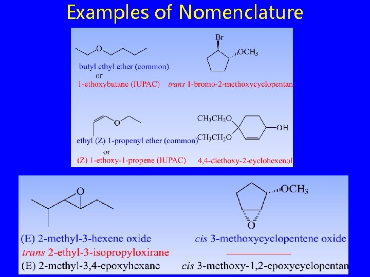 Examples of Nomenclature 