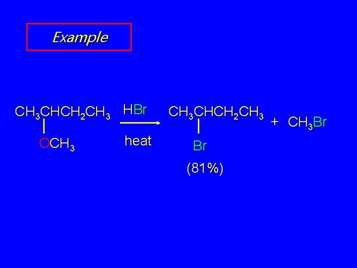 Example CH 3 CHCH 2 CH 3 HBr OCH 3 heat CH 3 CHCH