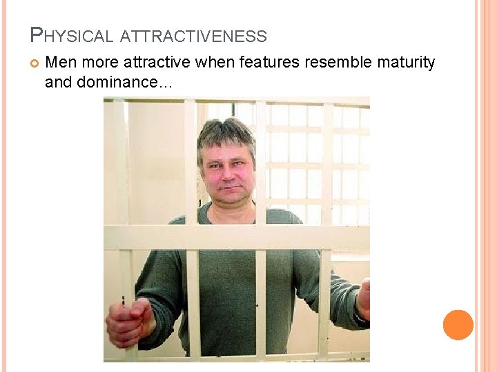 PHYSICAL ATTRACTIVENESS Men more attractive when features resemble maturity and dominance… 