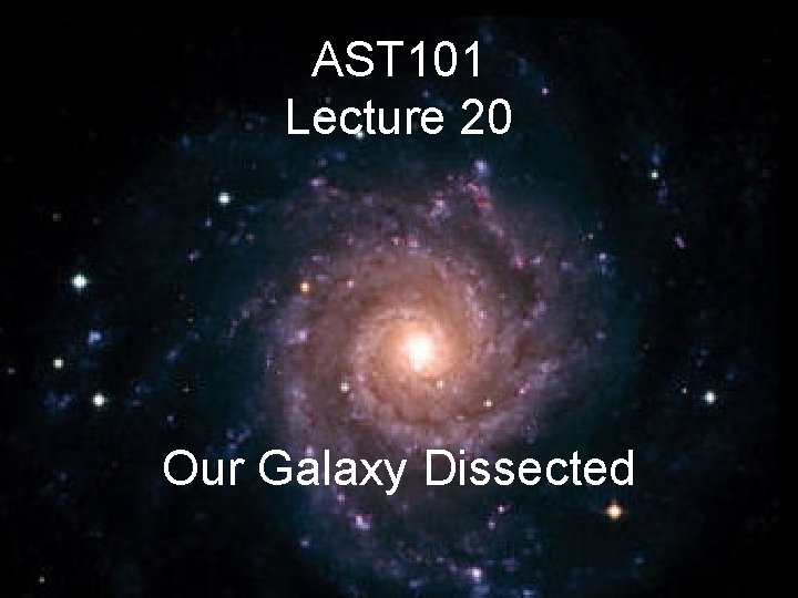 AST 101 Lecture 20 Our Galaxy Dissected 