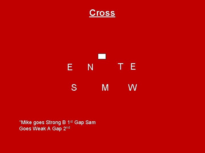 Cross E T E N S *Mike goes Strong B 1 st Gap Sam