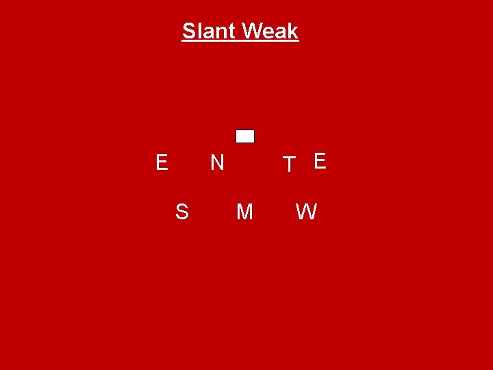 Slant Weak E T E N S M W 