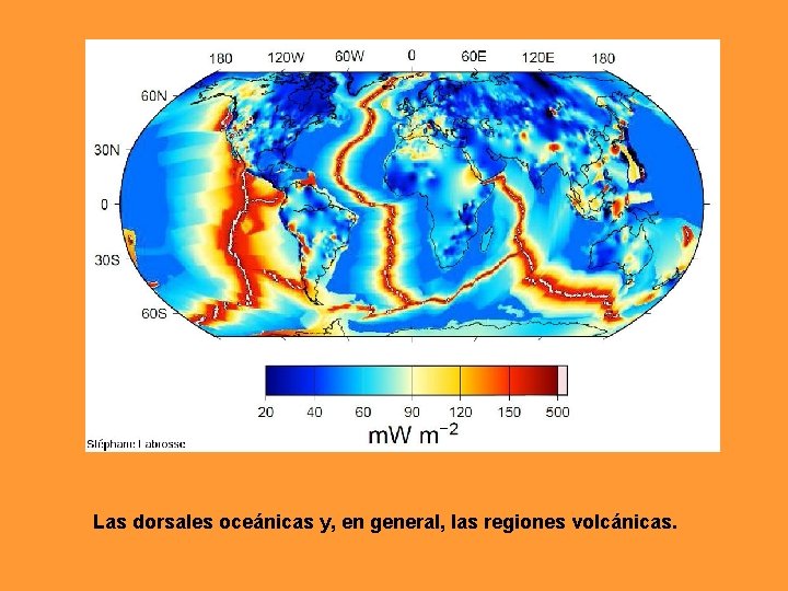 Las dorsales oceánicas y, en general, las regiones volcánicas. Las dorsales oceánicas y, en general, las regiones volcánicas.
