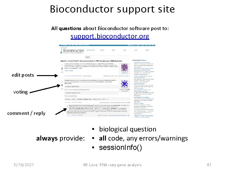 Bioconductor support site All questions about Bioconductor software post to: support. bioconductor. org edit