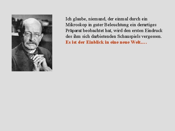 Ich glaube, niemand, der einmal durch ein Mikroskop in guter Beleuchtung ein derartiges Präparat Ich glaube, niemand, der einmal durch ein Mikroskop in guter Beleuchtung ein derartiges Präparat