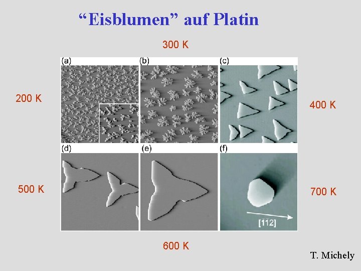 “Eisblumen” auf Platin 300 K 200 K 400 K 500 K 700 K 600 “Eisblumen” auf Platin 300 K 200 K 400 K 500 K 700 K 600