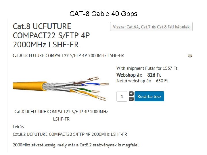 CAT-8 Cable 40 Gbps Infocom 2. ea. szep. 17. 46 