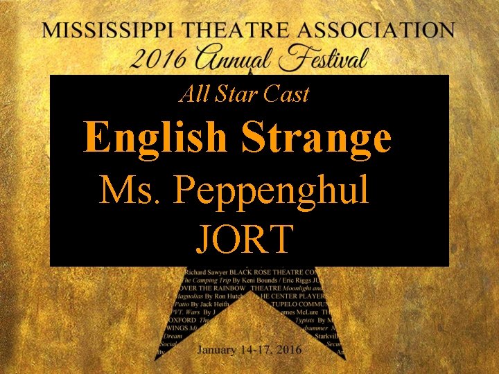 All Star Cast English Strange Ms. Peppenghul JORT 