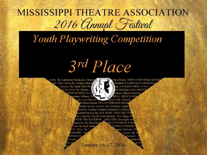 Youth Playwriting Competition rd 3 Place 