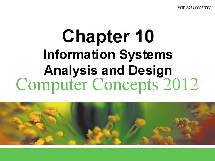 Chapter 10 Information Systems Analysis and Design Computer Concepts 2012 