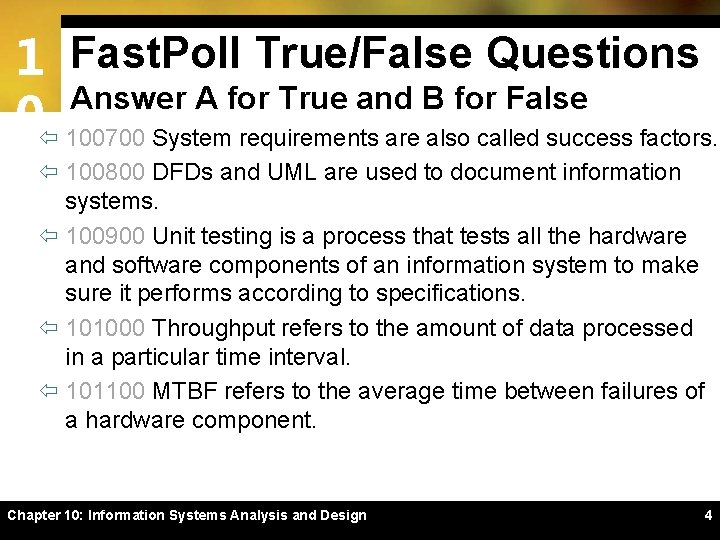 1 Fast. Poll True/False Questions Answer A for True and B for False 0ï