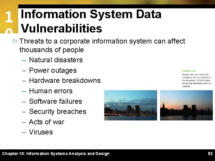 1 Information System Data Vulnerabilities 0ï Threats to a corporate information system can affect