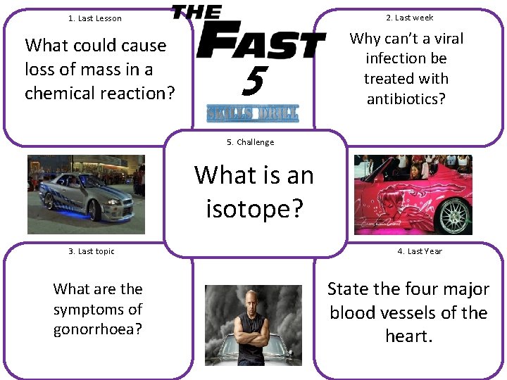 2. Last week 1. Last Lesson What could cause loss of mass in a