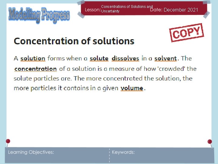 Concentrations of Solutions and Uncertainty December 2021 