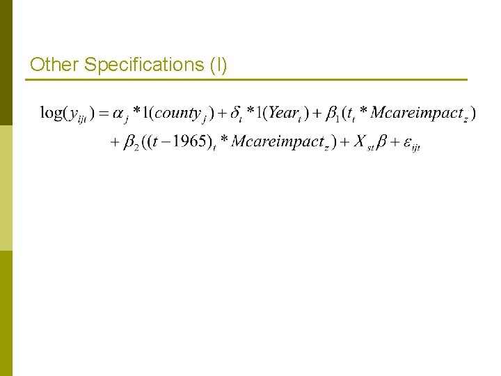 Other Specifications (I) Other Specifications (I)