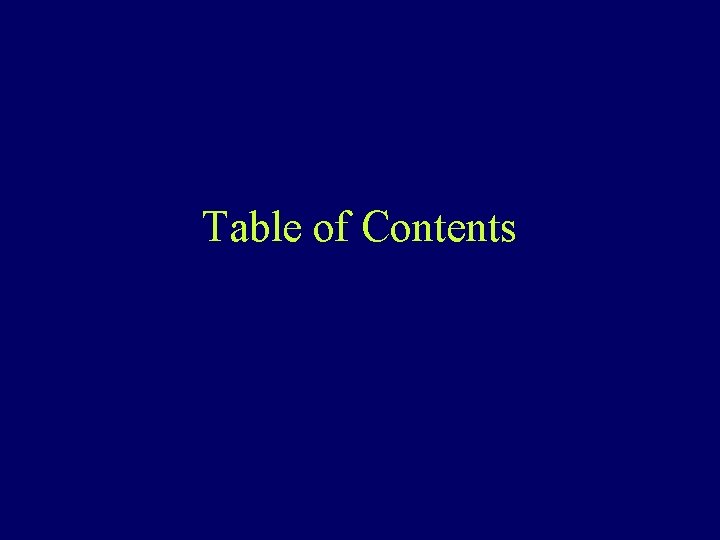 Table of Contents 