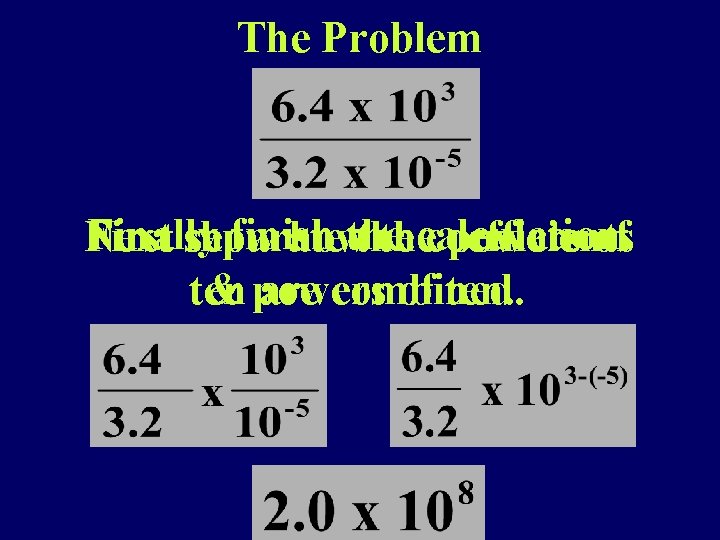 The Problem Finally finish Next First show separate howthe thecalculation. coefficients powers of ten