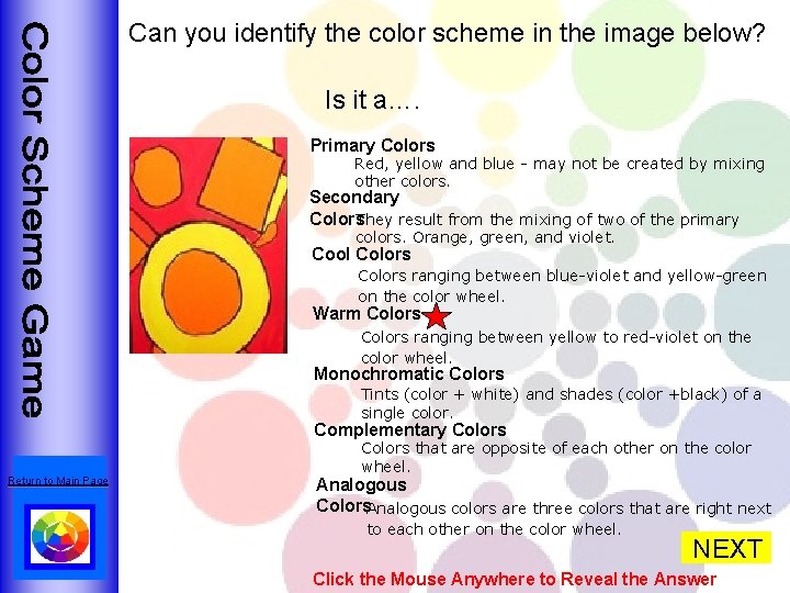 Can you identify the color scheme in the image below? Is it a…. Primary
