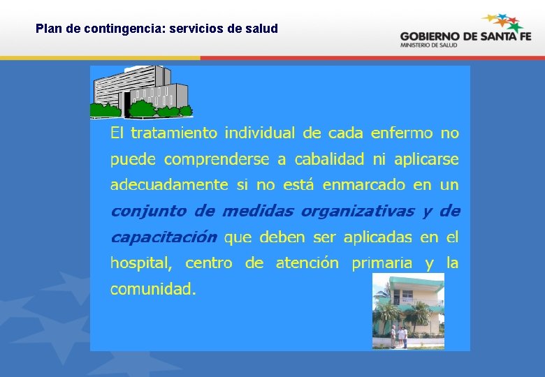 Plan de contingencia: servicios de salud 