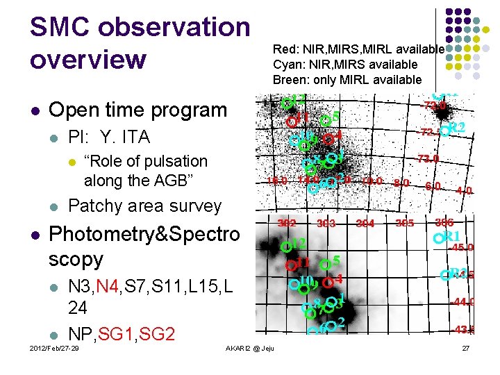 SMC observation overview l Open time program l PI: Y. ITA l l l