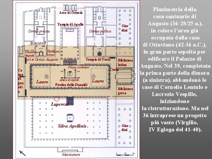 Arco di Ottavio Tempio di Apollo Domus privata Domus publica Giar dini Syracusa ?