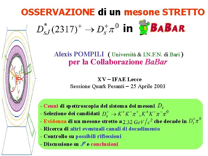 OSSERVAZIONE di un mesone STRETTO in Alexis POMPILI ( Università & I. N. F.