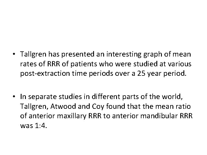  • Tallgren has presented an interesting graph of mean rates of RRR of